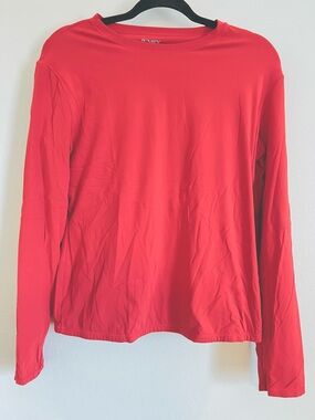 Pumiey Red Long-Sleeve Crew Neck Top